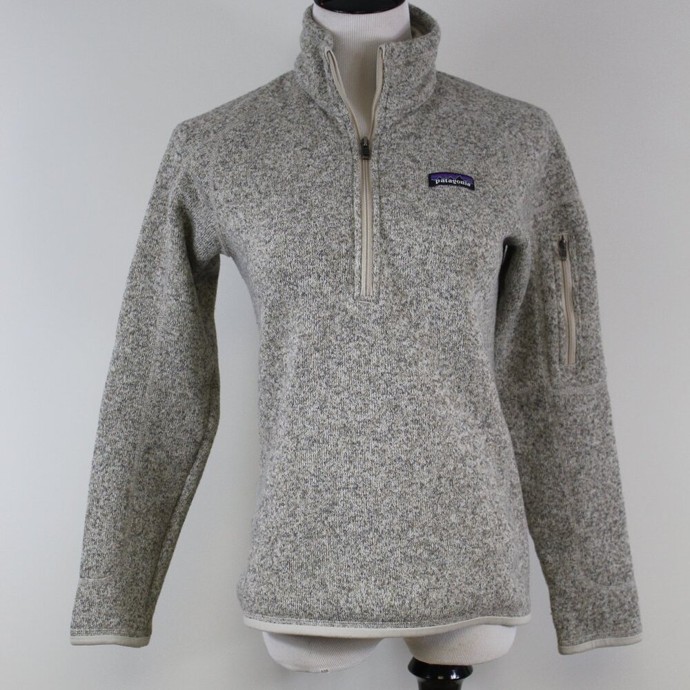 Patagonia Better Sweater 1/4 Zip Pullover Women’s Small Heather Oatmeal‎ Fleece